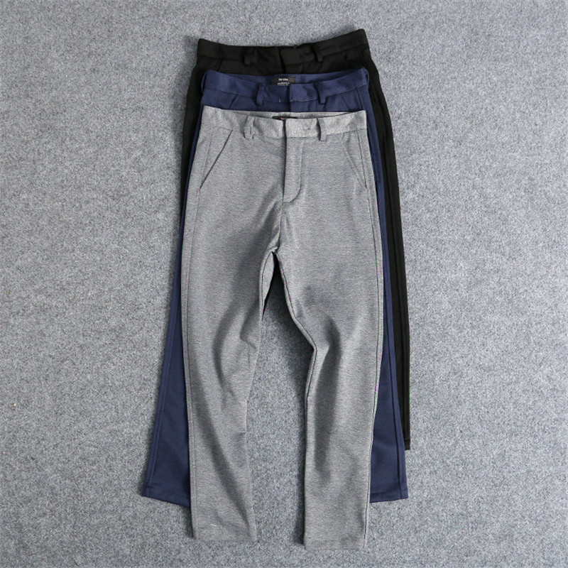 T348 Comfortable Pants Type Elastic Custom CROPPED FIT Men's Autumn and Winter Slim Casual Pants Trousers