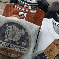 Word of mouth Series ~ American retro ~ summer sports leisure wild cotton mens short sleeve T-shirt T3069