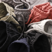 Fried to wear summer loose straight sports casual five-point pants mens shorts Japanese solid color beach pants T2795