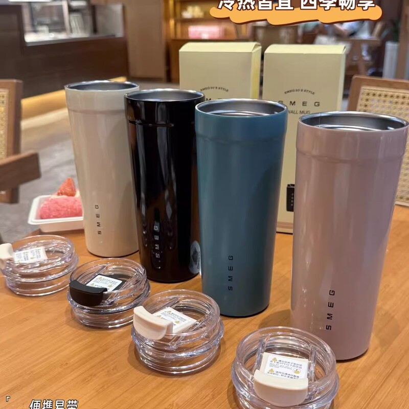 Smeg Thermos Cup, Popular Model, Portable Cup, Dual-Use for Hot and Cold, 316 Stainless Steel, Large Capacity, ins Coffee Cup