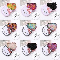 Do not hurt hair head rope tie hair Disposable rubber band Childrens hair ring Small headdress childrens black hair rope rubber ring