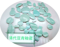 Bao Lao Qing Dynasty bean green enamel fragments Ancient porcelain specimens polished design materials