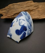 Tong 21 Qing Dynasty blue and white ancient porcelain pieces learn good specimen baby play boy Big Head baby character