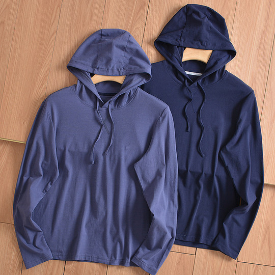 [Autumn Us Stock! $39 Per Unit! Foreign Trade]Spring and Summer Men's High-Elastic Hooded Long-Sleeve T-Shirt Sweatshirt