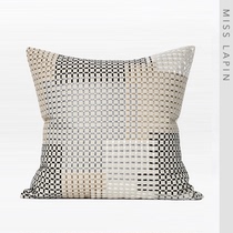 Lan home model room bedroom bedside cushion pillow modern simple rice gray black lotus root embroidered square waist pillow