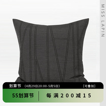 Lanpint Home Original Prototype Board Room Sofa Cushion Leaning Pillow Modern Minima Black Irregular Line Embroidered Square Pillow