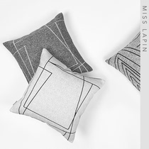 MISSLAPIN simple modern model room bedside bedroom sofa gray embroidered square pillow cushion cushion pillow