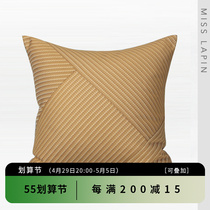 Lanpint Home-Like Inter-Board Soft-Mounted Bedside Cushions Leaning Against Pillowcase Modern Minimalpaca Chic Striped Splicing Square Pillow