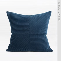 MISSLAPIN minimalist modern sofa cushion cushion pillow blue quilted cotton embroidered square pillow