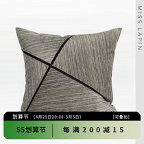 Lanpint Home Original Prototype Board Room Sofa Hug Pillow Close To Pillow Modern Minima Black Striped Bevel Four Parquet Square Pillow