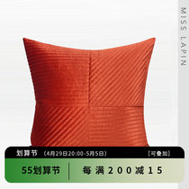 Lantasting home-like inter-bed headback cushions leaning against pillowcase modern minimalist orange quilted cotton embroidered generous pillows