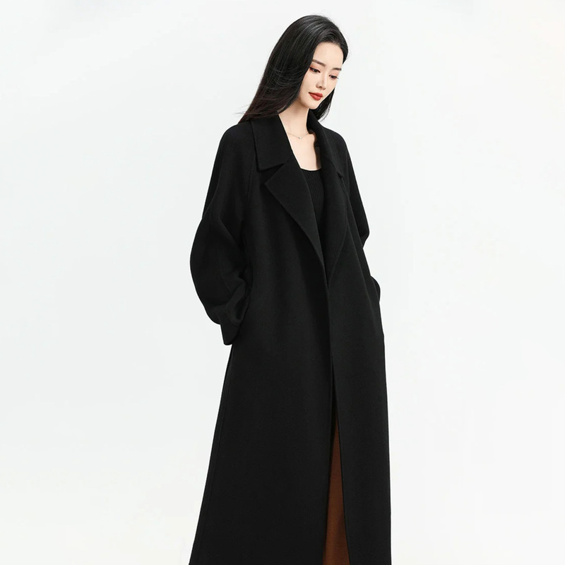 2026 Autumn and Winter New High-End Double-Sided Cashmere Coat Women's Mid-Length Korean Style Loose Slimming Woolen Coat