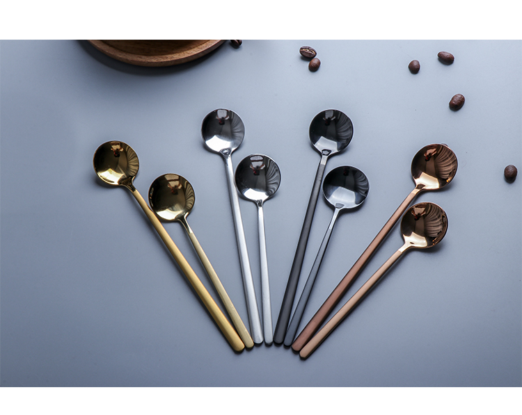 Tình yêu thìa cà phê thìa thìa inox 304 tráng miệng khuấy thìa trà sữa sáng tạo lưới đỏ dài tay cầm thìa nhỏ - Cà phê bình pha cafe mini