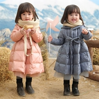 Пуховик, демисезонный длинный корсет для принцессы, детская куртка, коллекция 2022, в западном стиле, средней длины