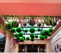 Ceiling Simulation Grass Ball Jewellery Shop Window Decoration Props Pine Needle Grass Ball Flowers Ball Car 4s Shop Showroom Hanging Ornament Ball