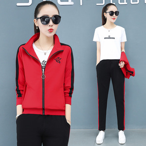 【YZ】休闲运动套装女显瘦减龄纯棉三件套