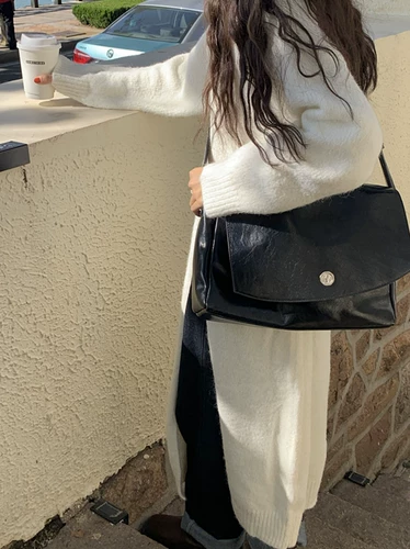 Вместительная и большая сумка через плечо, брендовая сумка на одно плечо, в корейском стиле, Южная Корея