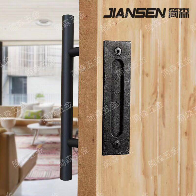 American barn door double-sided handles large handles no slotting ready-to-hand loading