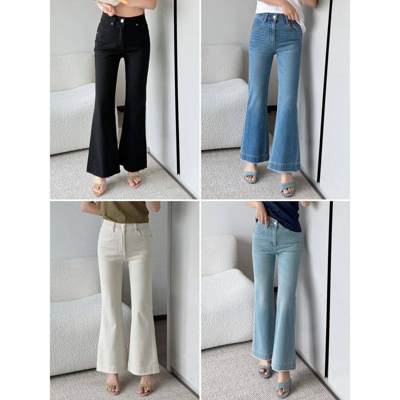 Lubaby【Truly a Good Product】Popular Series~ Comfortable Basic Style Four-Way Stretch Micro-Flared Nine-Point Jeans