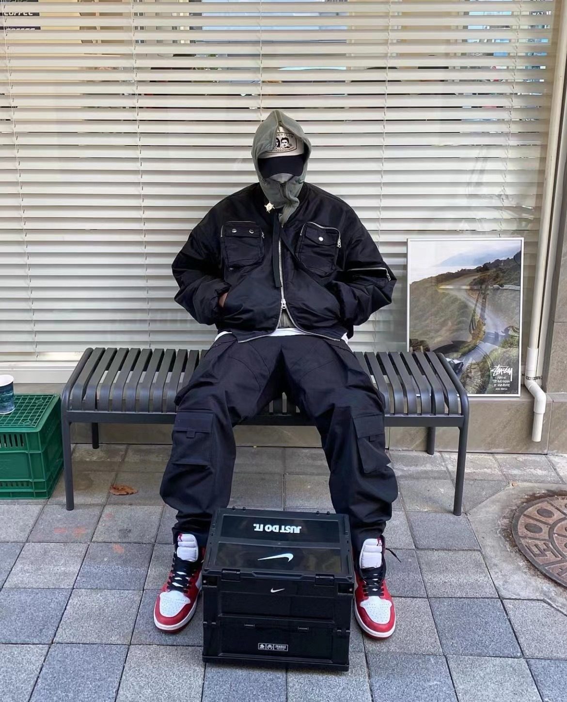 grailz niche high street multi-pocket wide-leg functional tooling