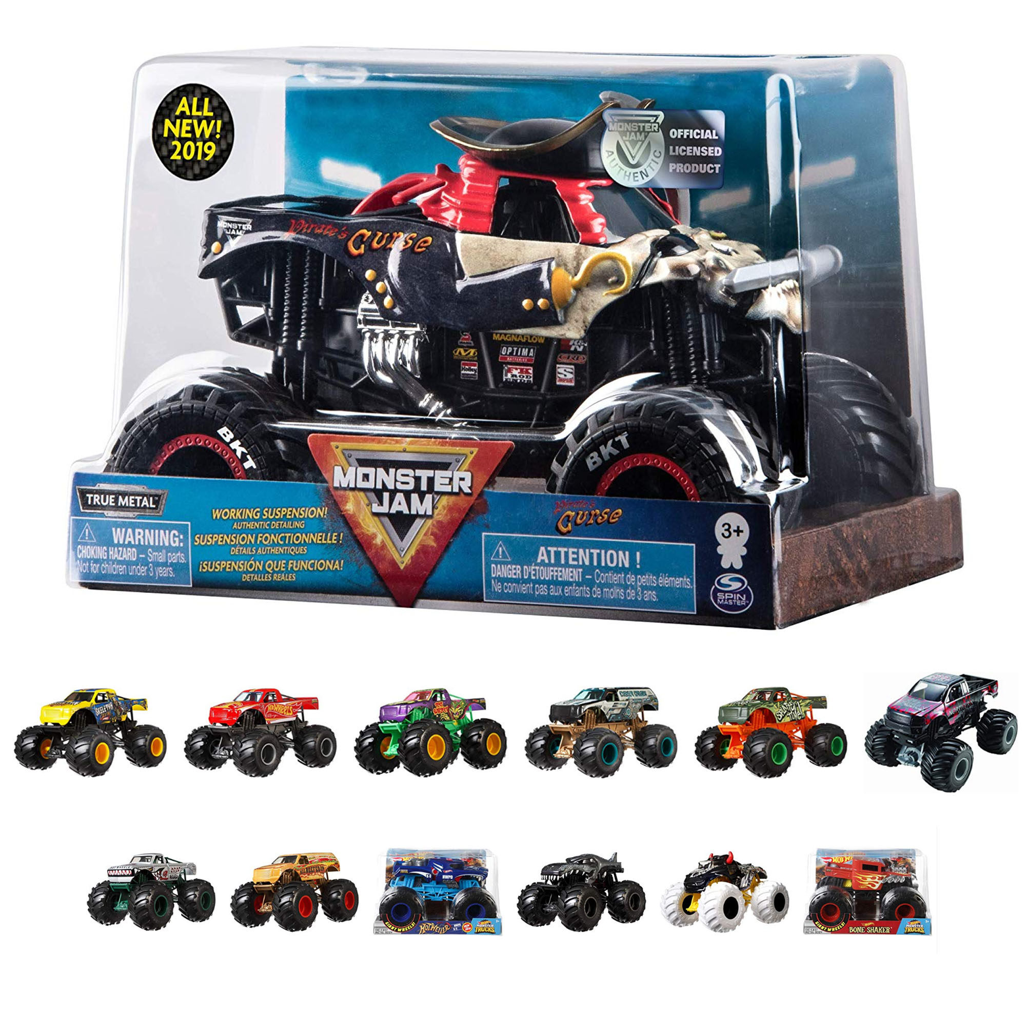 USA Monster Jam Hot Wheels 1: 24 Monster Big Scooter Booster Toy Car 2019