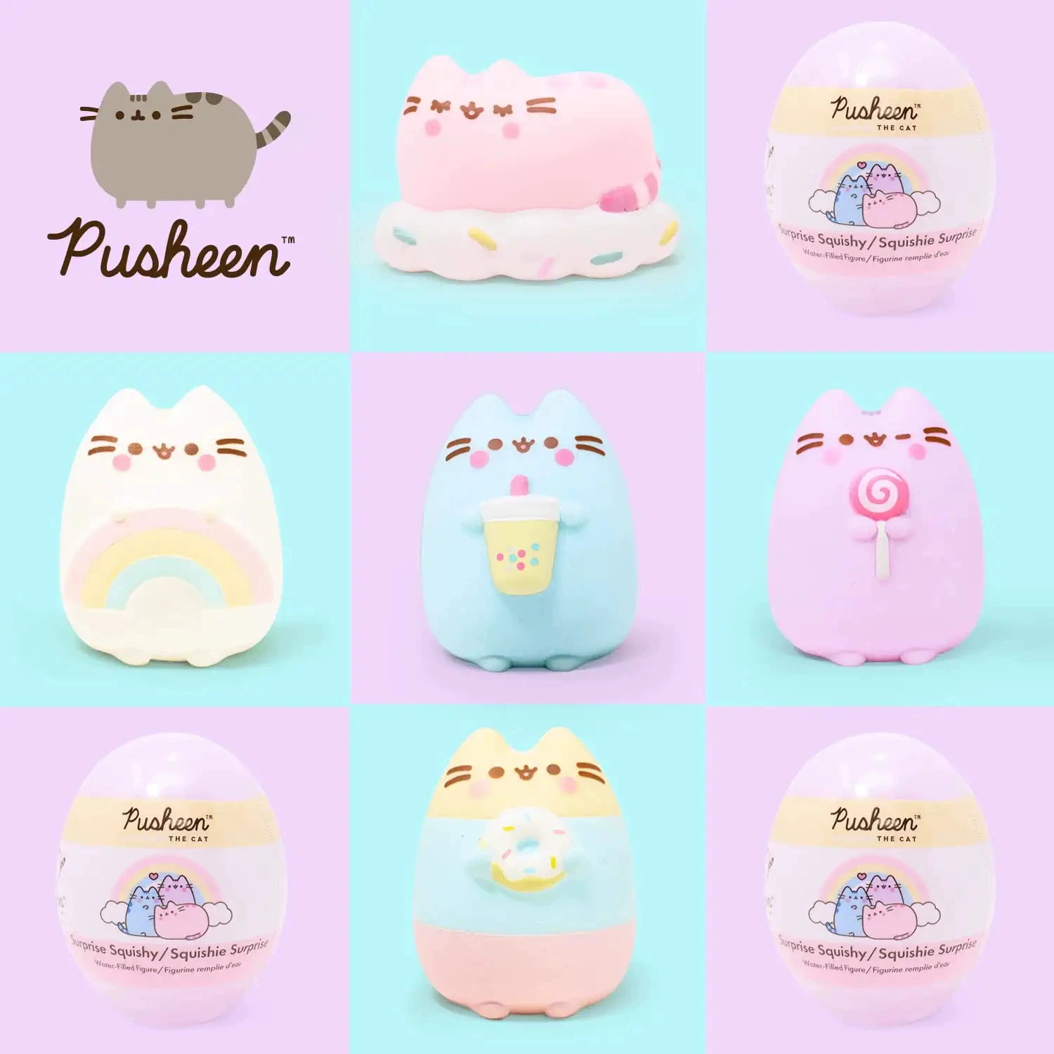 Hamee [胖吉猫玩偶 PUSHEEN盲盒收藏品 潮玩手办桌面摆件]