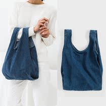 American BAGGU Medium European and American casual denim shoulder tote womens bag