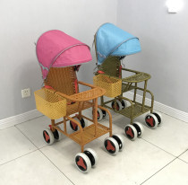 New baby bamboo rattan light toddler sun-ratted rattan-rattan-rattan-rattan-rattan with a small stroller to increase the wheel-sitting style