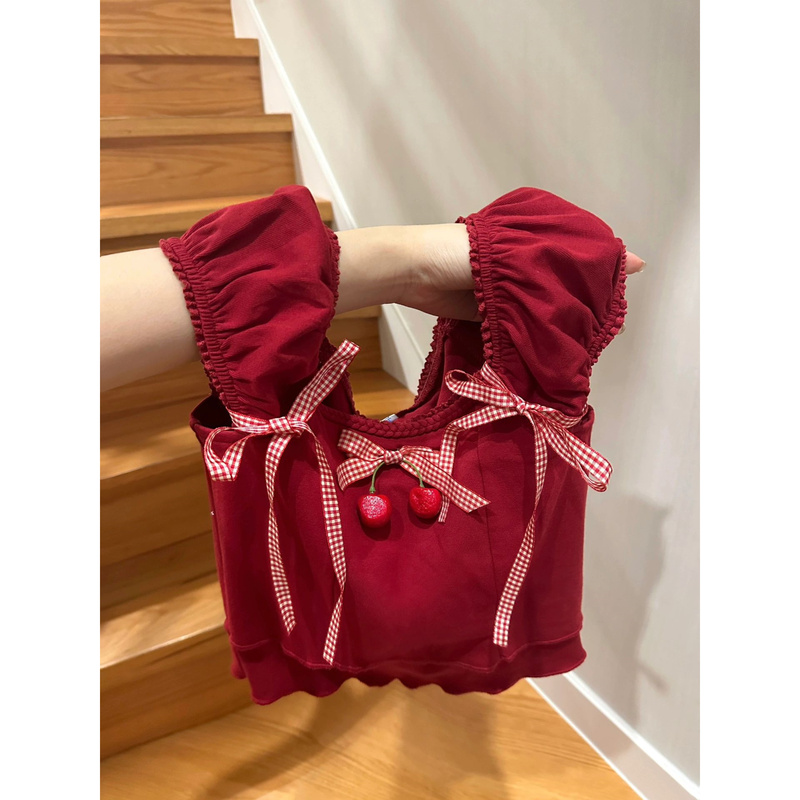 Clearance Sale: Red Cherry Camisole for Women, Sweet and Sexy Short Top for Summer