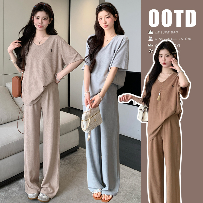 Maternity Wear Summer Casual Maternity Check-Up Suit 2026 New Style Pregnant Mother Casual High-End Outfit Two-Piece Set Stylish