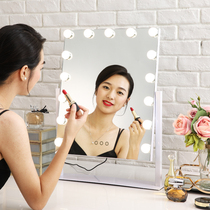 Mika makeup mirror with lamp Table type charging fill light beauty with lamp led bulb mirror dressing mirror live beauty