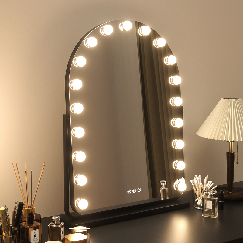 Smart Large Led Makeup Mirror with Lights, Desktop High-Definition Bedroom Vanity Mirror, Rechargeable Ins-Style Dressing Table Mirror