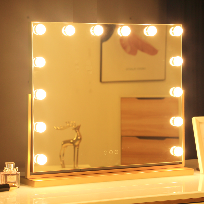 Mica Cosmetic Mirror Desktop Led with lamp Charging Large Number of pins Net Red Cosmetic Mirror Tonic light Wall-mounted High-definition Mirror