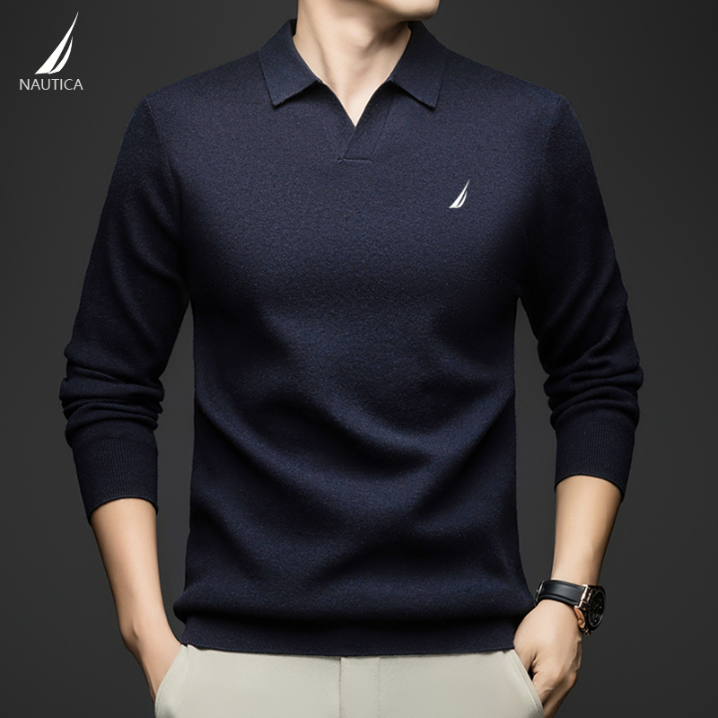 Nautica/Notica Autumn and Winter New Fashion Wool Sweater Men's Knitted Base Layer Thickened Warm Sweater