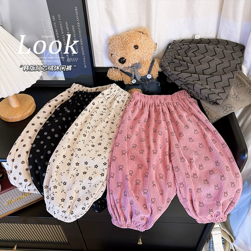 Вельветовые осенние штаны для отдыха подходит для мужчин и женщин, подходит для подростков, в корейском стиле