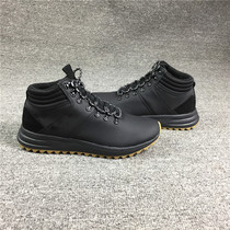 British single mens outdoor shoes waterproof and wear-resistant high-top mountaineering sports shoes shock-absorbing mens shoes black hiking shoes leather boots