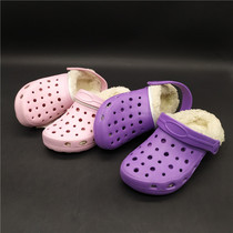 Foreign trade Original Single Summer and Winter Childrens hole shoes plus cotton detachable winter warm summer cooling dual-purpose slippers