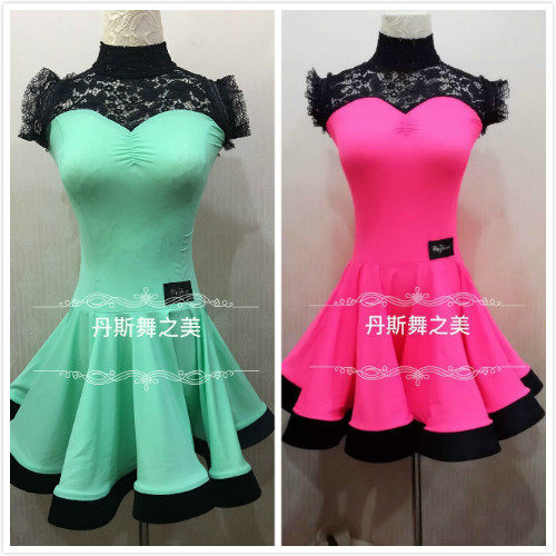 Set to be a female child Latin dance rules competition suit domestic Super Laika imitation British fabric garfish bone lace