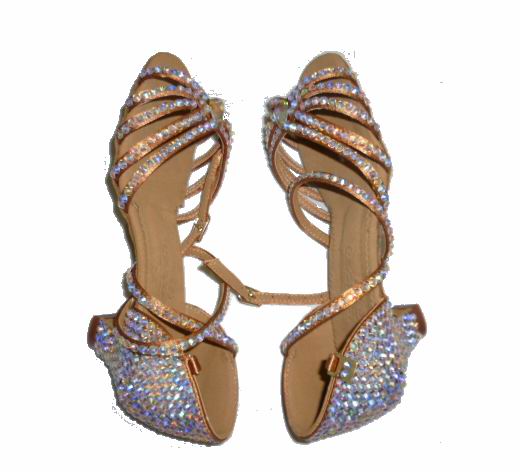 Betty Latin dance shoes female child Gardrill plus pearls Performance shoes race shoes