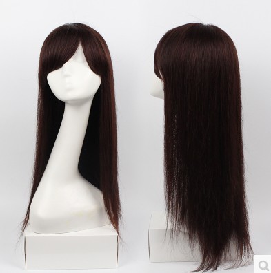 Lady real person with long hair feel free to do styling breathable forced real fake hair shakes the same wig