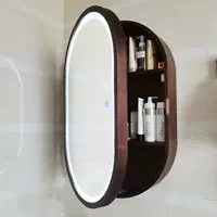 Tủ đựng gương phòng tắm hình bầu dục có đèn treo tường trang điểm toilet gương phòng tắm gương soi toàn thân treo tường tủ gương thông minh tủ gương thông minh