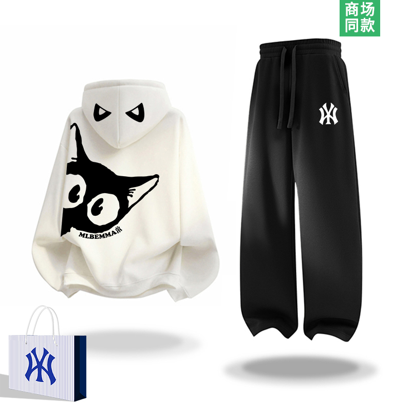 Outlet Special |   Hooded Sweatshirt Set for Men, Spring and Autumn 2026 New Style, American Trendy Brand, Cool and Handsome Complete Set