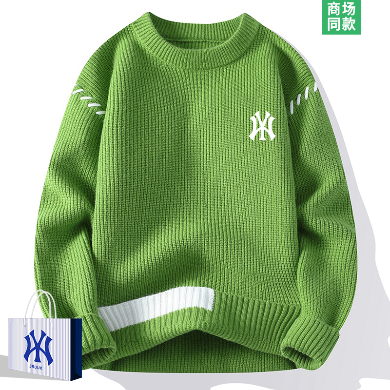 [Outlet] Color-Blocked Sweater for Men, Spring and Autumn 2026 New American Style Trendy Brand Couple Knitwear Sweater