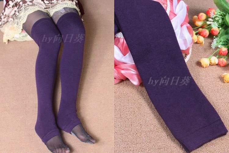 Mùa thu đông 2018 dày cashmere ấm áp qua tất đầu gối set quần legging nữ dài tập chân set đồ đế xuồng Hàn Quốc tất trắng