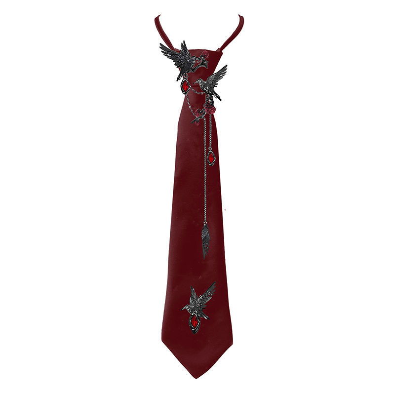Niche Design Thorn Series Raven Pull-On Tie, Knot-Free Shirt Decoration Accessory, Bow Tie, New High-End Style