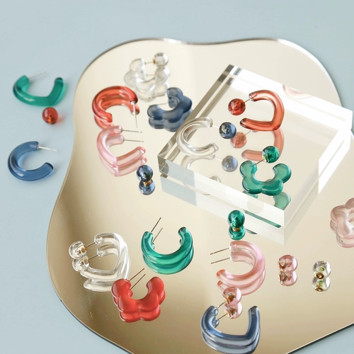 Брендовые дизайнерские серьги с аксессуарами, прозрачный набор материалов, Южная Корея, DIY