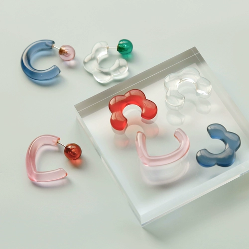 Брендовые дизайнерские серьги с аксессуарами, прозрачный набор материалов, Южная Корея, DIY