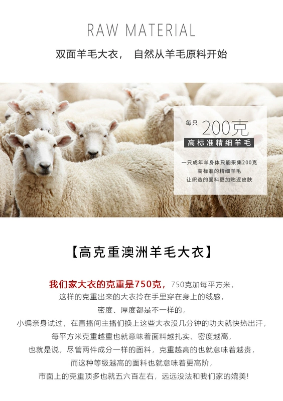 Haini 2018 thu đông mới người đàn ông nhỏ lạc đà len lông cừu hai mặt không có áo khoác cashmere nữ - Accentuated eo áo