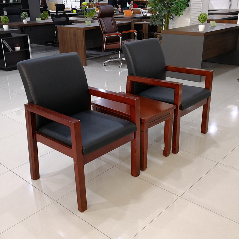 Solid Wood Meeting Chair Office Casual Chair Home Sofa Reception Chair Chess Board Four Feet Wooden Backrest Negotiation Chair