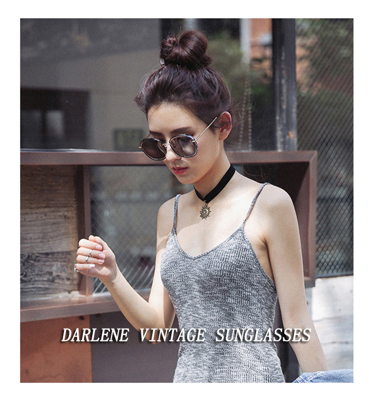 2019 kính râm mới nữ phiên bản Hàn Quốc của kính râm retro phong cách Harajuku mặt tròn mặt lớn lưới đỏ đường phố chống tia UV kính cận râm